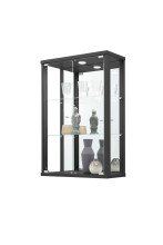 Glasvitrine >OPTIMA< in Schwarz Struktur -...