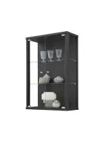 Glasvitrine >OPTIMA< in Schwarz Struktur -...