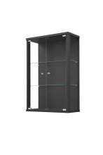 Glasvitrine >OPTIMA< in Schwarz Struktur - 56x85x25,2cm (BxHxT)