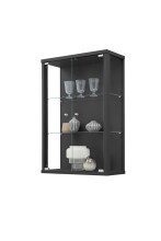 Glasvitrine >OPTIMA< in Schwarz Struktur -...