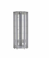 Eckvitrine >TRIO< in Silber - 71x172x50cm (BxHxT)