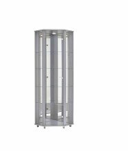Eckvitrine >TRIO< in Silber - 71x172x50cm (BxHxT)