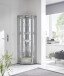 Eckvitrine >TRIO< in Silber - 71x172x50cm (BxHxT)