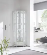 Eckvitrine >TRIO< in Weiß - 71x172x50cm (BxHxT)