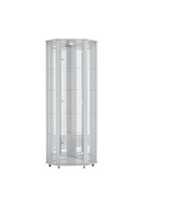 Eckvitrine >TRIO< in Weiß - 71x172x50cm (BxHxT)