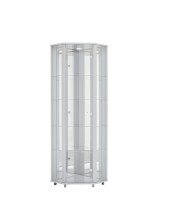 Eckvitrine >TRIO< in Weiß - 71x172x50cm (BxHxT)