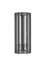 Eckvitrine >TRIO< in Schwarz Struktur - 71x172x50cm...