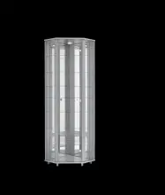 Eckvitrine >TRIO< in Silber - 71x172x50cm (BxHxT)