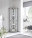 Eckvitrine >TRIO< in Silber - 71x172x50cm (BxHxT)