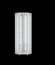 Eckvitrine >TRIO< in Weiß - 71x172x50cm (BxHxT)