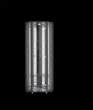 Eckvitrine >TRIO< in Schwarz Struktur - 71x172x50cm...