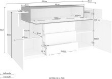 Kommode >Catania< in Weiß-Hochglanz /...
