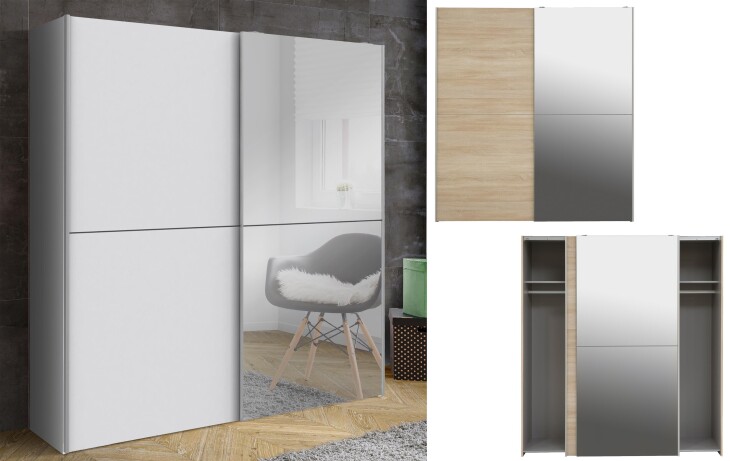 Schwebetürenschrank >Vrillisia< in  - 170,3x190,5x61,2cm (BxHxT)