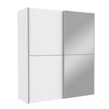 Schwebetürenschrank >Vrillisia< in Weiß - 170,3x190,5x61,2cm (BxHxT)