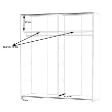 Schwebetürenschrank >Vrillisia< in Weiß - 170,3x190,5x61,2cm (BxHxT)