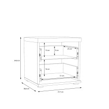 Nachtkonsole >Vyronas< in Old Wood Vintage - 37,6x38,6x34,7cm (BxHxT)