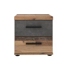 Nachtkonsole >Vyronas< in Old Wood Vintage - 37,6x38,6x34,7cm (BxHxT)