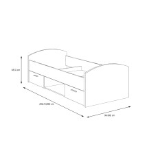 Bett >Vyronas< in Old Wood Vintage - 96x65x206,4cm (BxHxT)