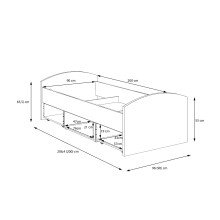 Bett >Vyronas< in Old Wood Vintage - 96x65x206,4cm (BxHxT)