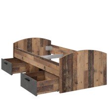 Bett >Vyronas< in Old Wood Vintage - 96x65x206,4cm (BxHxT)