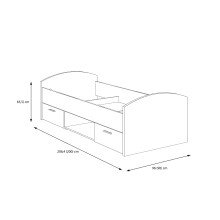 Bett >Vyronas< in Old Wood Vintage - 96x65x206,4cm (BxHxT)
