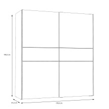 Schwebetürenschrank >Vyronas< in Old Wood Vintage - 170,3x190,5x62cm (BxHxT)