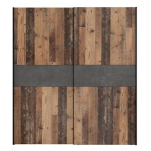 Schwebetürenschrank >Vyronas< in Old Wood Vintage - 170,3x190,5x62cm (BxHxT)