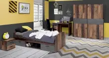 Jugendzimmer-Set >Vyronas< (4-teilig) in Old Wood...