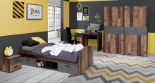 Jugendzimmer-Set >Vyronas< (4-teilig) in Old Wood...