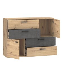 Kommode >Salford< in Artisan Eiche - 124,9x95,9x41,3cm (BxHxT)