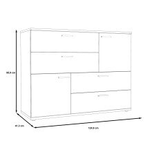 Kommode >Salford< in Artisan Eiche - 124,9x95,9x41,3cm (BxHxT)