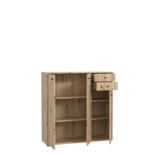Kommode >Tembi< in Artisan Eiche - 108,8x111,1x34,8cm (BxHxT)