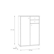 Kommode >Tembi< in Artisan Eiche - 73,7x111,1x34,8cm (BxHxT)