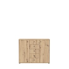 Kommode >Tembi< in Artisan Eiche - 108,8x85,5x34,8cm (BxHxT)
