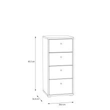 Kommode >Tembi< in Old Wood Vintage - 38,6x85,5x34,8cm (BxHxT)