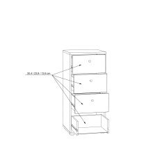 Kommode >Tembi< in Old Wood Vintage - 38,6x85,5x34,8cm (BxHxT)