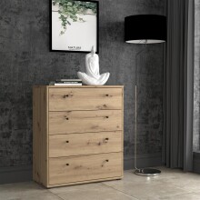 Kommode >Tembi< in Artisan Eiche - 73,7x85,5x34,8cm (BxHxT)
