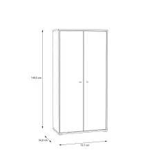 Aktenschrank >Tembi< in Old Wood Vintage - 73,7x149,5x34,8cm (BxHxT)