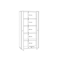 Aktenschrank >Tembi< in Old Wood Vintage - 73,7x149,5x34,8cm (BxHxT)