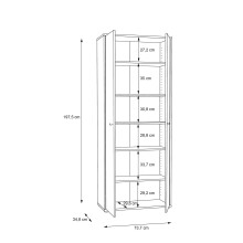 Aktenschrank >Tembi< in Artisan Eiche - 73,7x197,5x34,8cm (BxHxT)