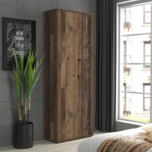 Aktenschrank >Tembi< in Old Wood Vintage - 73,7x197,5x34,8cm (BxHxT)