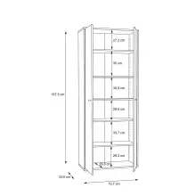 Aktenschrank >Tembi< in Old Wood Vintage - 73,7x197,5x34,8cm (BxHxT)