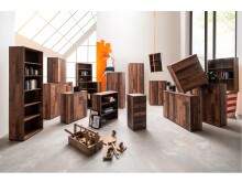 Aktenschrank >Tembi< in Old Wood Vintage - 73,7x197,5x34,8cm (BxHxT)