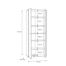 Aktenschrank >Tembi< in Old Wood Vintage - 73,7x197,5x34,8cm (BxHxT)