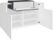 Schuhschrank >Catania< in Weiß-Hochglanz / Schiefer - 120x86x45cm (BxHxT)