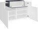Schuhschrank >Catania< in Weiß-Hochglanz / Schiefer - 120x86x45cm (BxHxT)