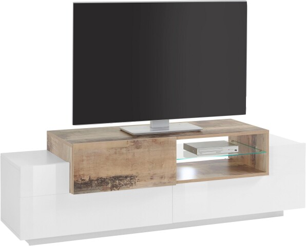 TV-Board >Catania< in Weiß-Hochglanz - 160x51x45cm (BxHxT)