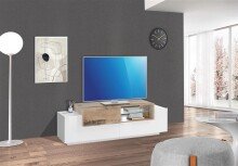 TV-Board >Catania< in Weiß-Hochglanz - 160x51x45cm (BxHxT)