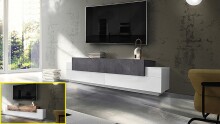 TV-Board >Catania< in Weiß-Hochglanz - 200x51,6x45cm (BxHxT)