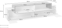 TV-Board >Catania< in Weiß-Hochglanz - 200x51,6x45cm (BxHxT)